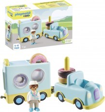 Playmobil 71325 1.2.3 Doughnut Truck with Stacking & Sorting Fea